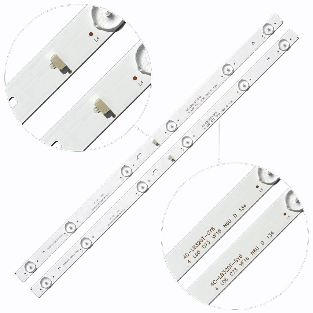 100% 2 stk/sæt led strips til thomson 32 tv 32 hc 3106 32 hs 3023 32 hs 3033 lb320t msa 32 timer 332 m 06 a 0 v5 pb08 d 554173 bl 051 003h