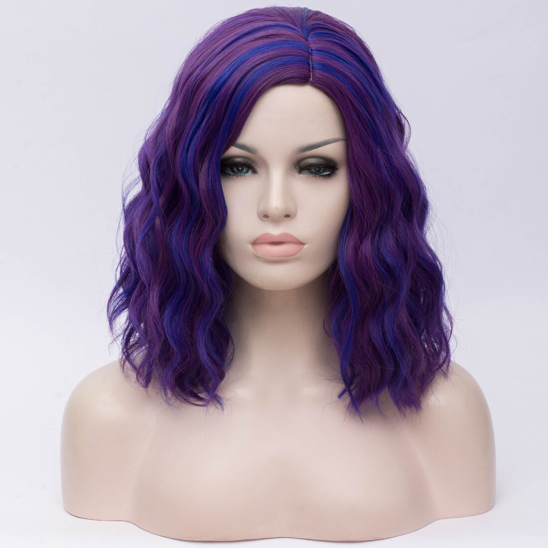 Similler cheveux synthétiques perruques courtes partie moyenne Ombre Cosplay perruque pour les femmes vert violet Miexd couleur mettre en évidence 6 Colros disponibles: 3