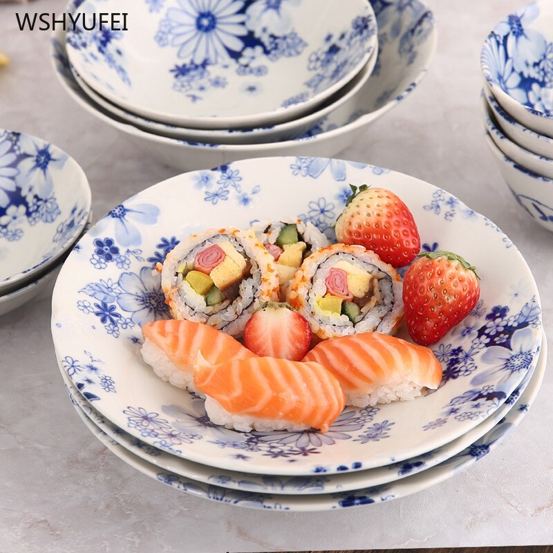 8 Inch Keramische Stijl Inkt Salade Fruitschaal Steak Westerse Voedsel Lade Sushi Moer Plaat Noedels Pizza Kom Keuken Benodigdheden