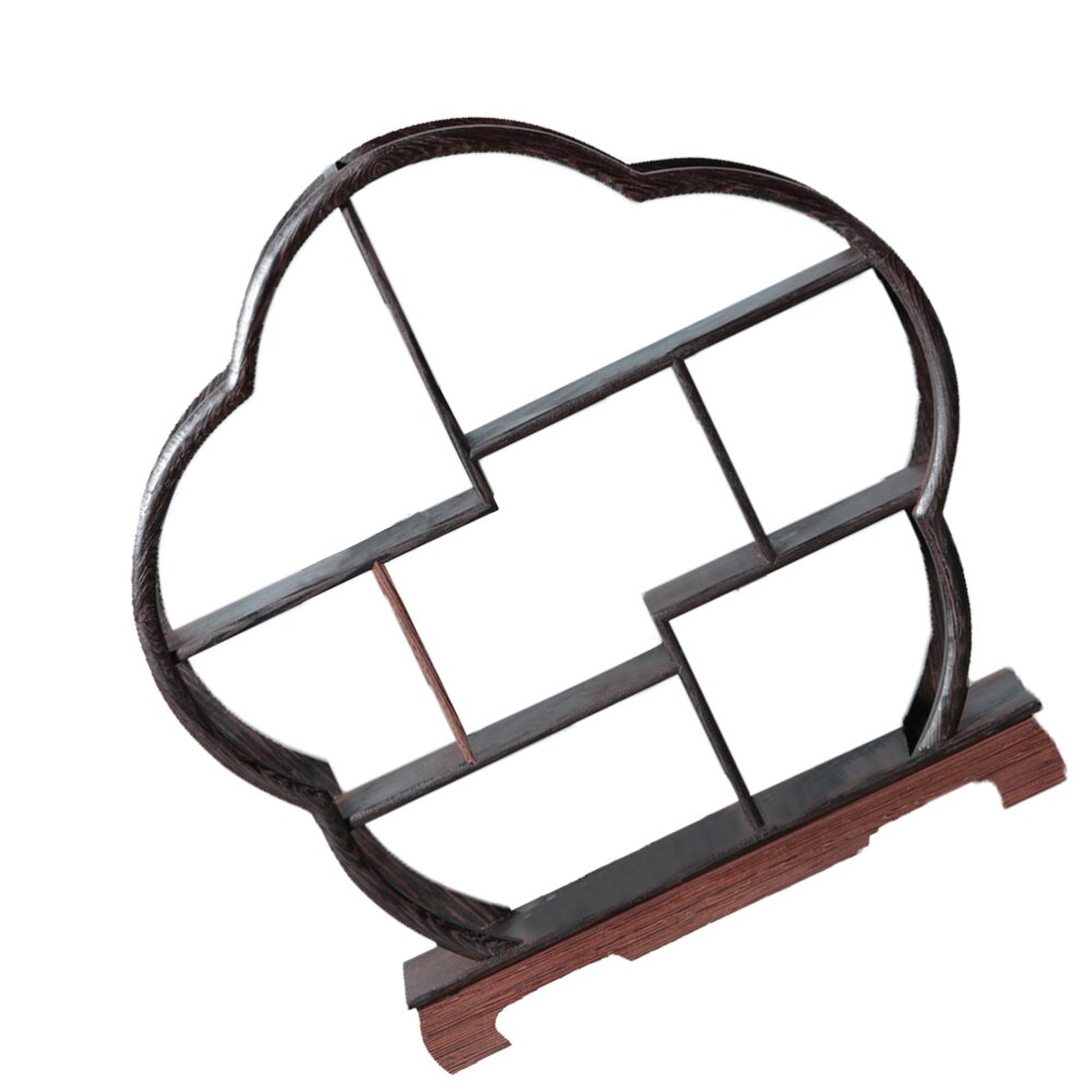 1Pc Wood Shelf Retro Antique Shelf Rosewood Crafts Wenge Display Stand without Ornaments (Peach Shape): Picture 1 1