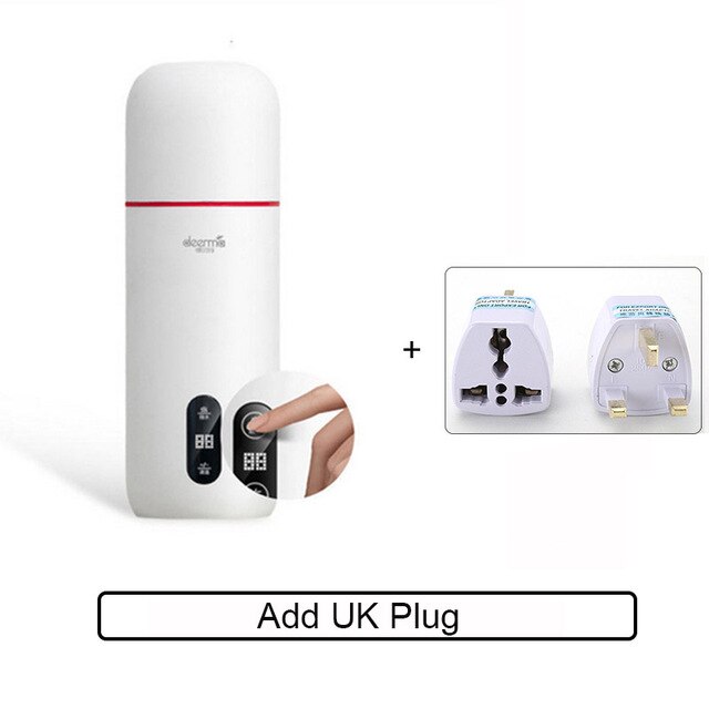 Deerma bollitore elettrico portatile tazza termica 350Ml bottiglia da viaggio per caffè controllo della temperatura tocco accorto acqua tazza: Add UK spina