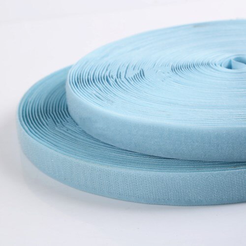 Geen Zelfklevende Sluiting Tape Diy Polyester Nylon Haak Lus Haak Sluiting Tape Naaien Accessoires Geen Sterke Lijm 2Cm * 25Yards: Ligth blue
