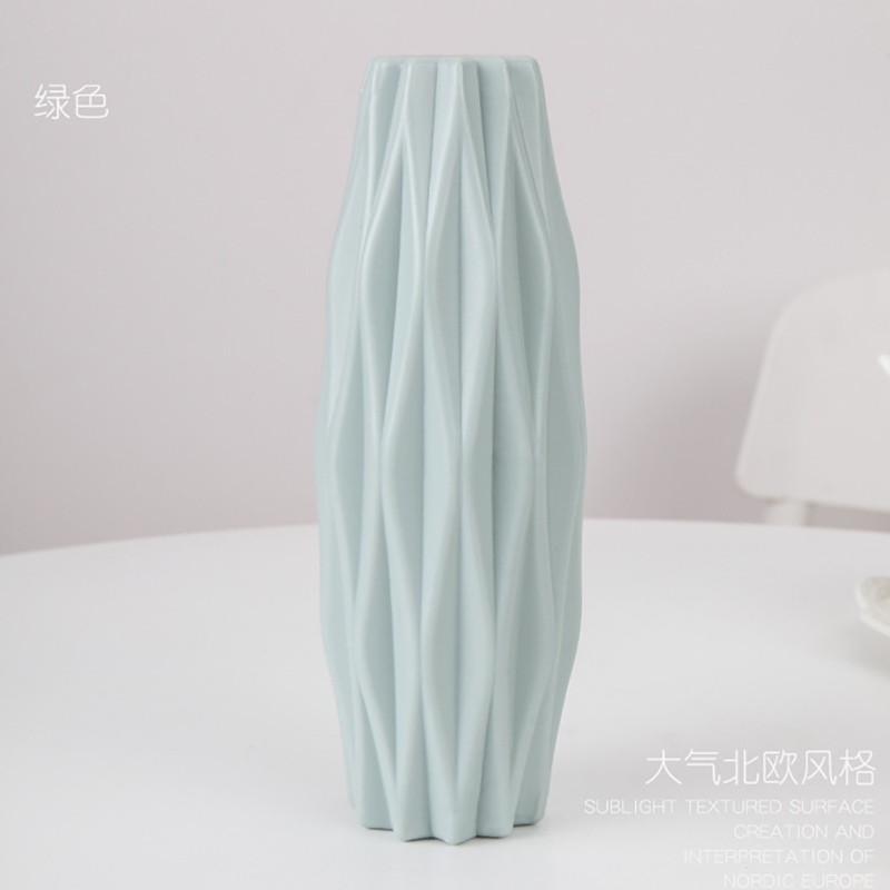 Modern Nordic Plastic Flower Vase, Pink, Blue, White Pot, Basket, Home, Living Room Decoration, Ornament, Arrangement: Light Grey