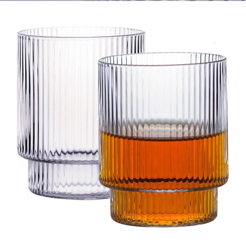 Vertikale mønster håndlavet japansk edo krystal gammeldags whisky rock briller verre whisky tumbler vinglas charms cup
