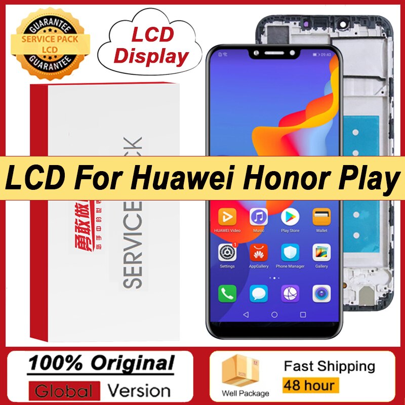 100% originale 6.3 "esposizione con la struttura per Huawei onore gioca COR-L29 parti LCD di riparazione dell'assemblea del convertitore analogico/digitale del Touch Screen