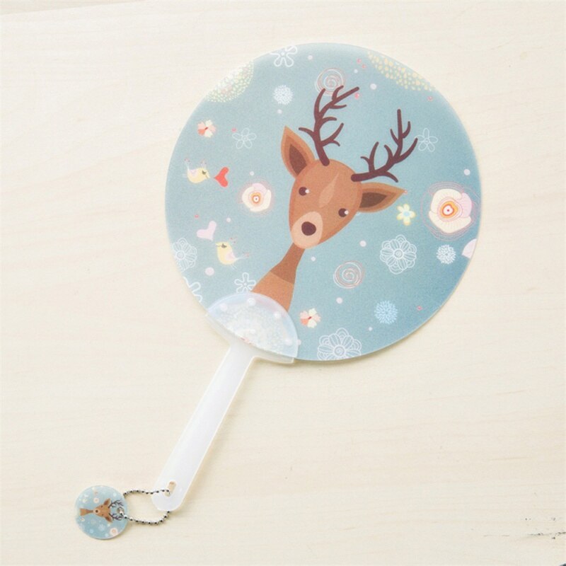 Cartoon Hand Fans Draagbare Bos Serie Hand Fan Zomer Plastic Mini Ventilator Ronde Disk Creatieve Party Koele Zomer Hand fan