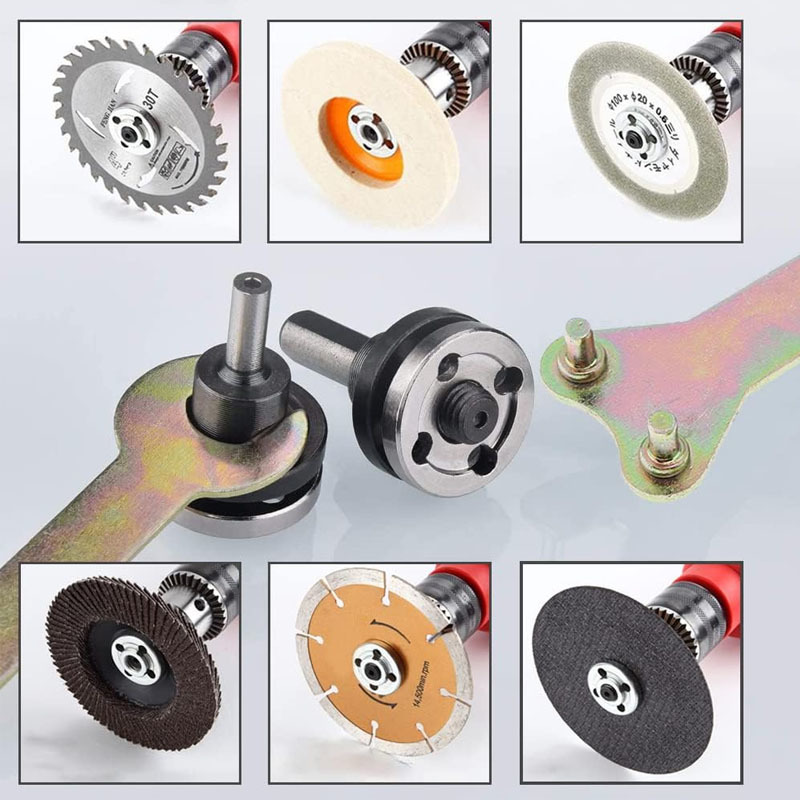 Angle Grinder Adapter For Electric Power Drill Converter Attachment Flange Nut Parts Set Connect Rod Disc Wheel Arbor Mandrel