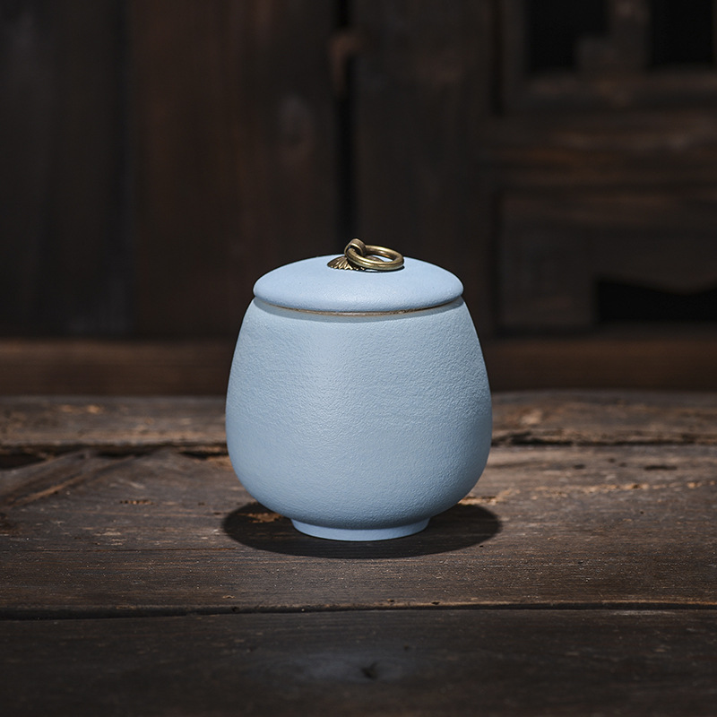 Słoik na herbatę ceramiczny, do kawy, do żywności, szczelny, do gospodarstwa domowego, odporny na wilgoć, do przechowywania, przenośne pudełko podróżne, pojemnik do przechowywania, do domu: Czarny