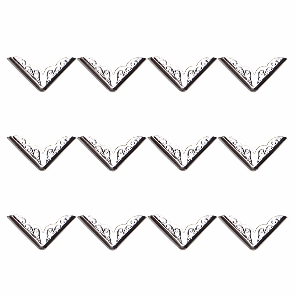 12Pcs Metal Corners For Books Scrapbooking Photo Albums Menus Corner Protectors Metal Crafts DIY