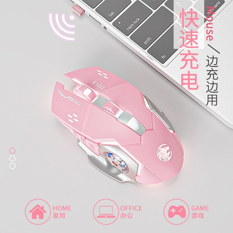Wireless Mouse Rechargeable Mechanical Gaming Gaming Bluetooth Mute Silent Mouse for PC Laptop Tablet iPad Huawei Xiaomi Samsung