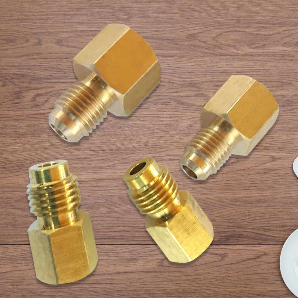 4PCS R134A Brass Refrigerant Tank Adapter To R12 Fitting Adapter 1/2 Female Acme To 1/4 Male Flare Adaptor Valve Core Vacuum Pum