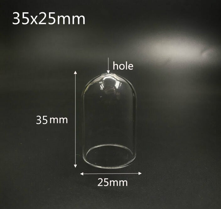 50 stk / mye 35 x 25mm klart mini rør bjelle glass glass globus boble glass deksel kuppel ønske diy glassflaske hetteglass anheng halskjede dekor: Topp med skrog