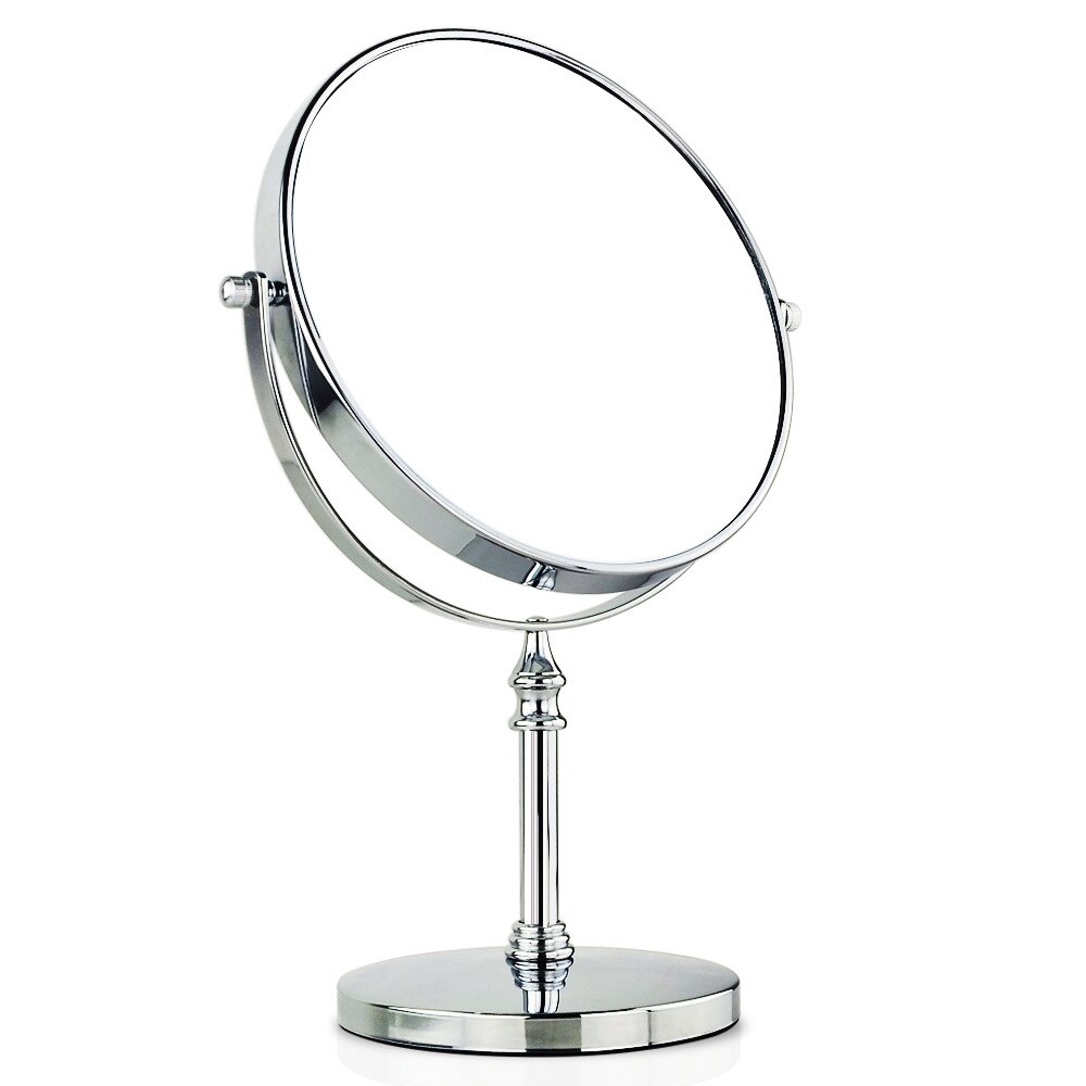 SpringQuan 8 inch Cosmetic mirror desktop European large metal mirror 2-Face Hd anti-fog mirror3x 5x 7x 10 x magnification