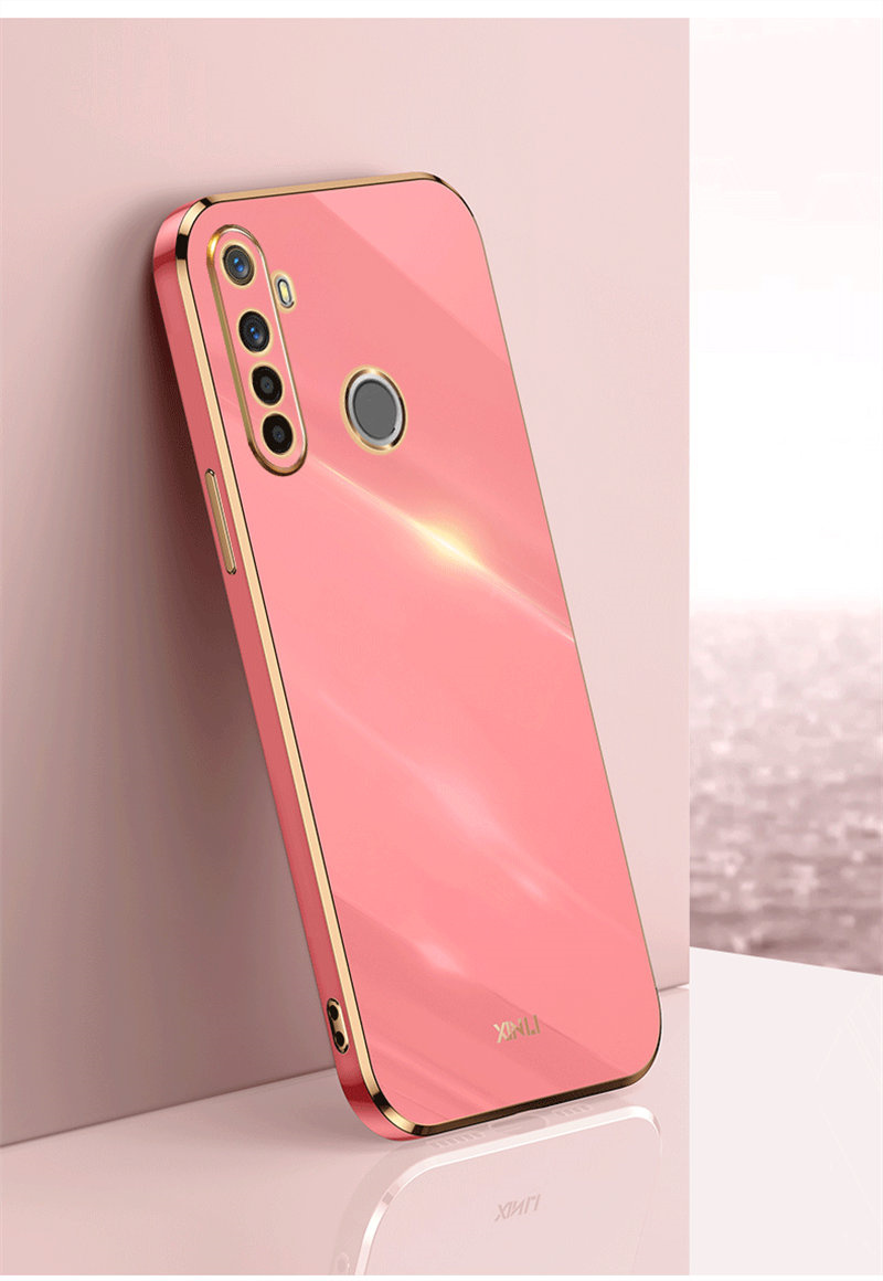 Realme 6i Realme6i RMX2040 Custodia Lucida Placcatura in silicone TPU Paraurti Antiurto Morbida coperchio Posteriore Cassa Del Telefono per Realme 6i Realme6i: Rosso / Case & Strap