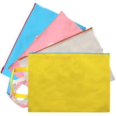 Document bag canvas A4 student tote bag book bag single-layer tuition bag information storage work bag tuition bag