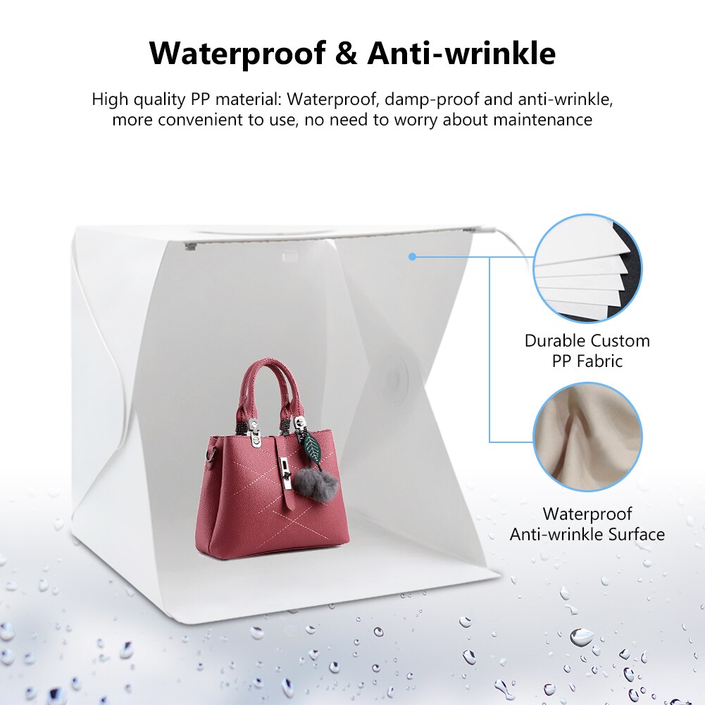 Mini Photo Studio Box Magnetic Phone Photography Tent 2 Panel LED Light Soft Box Photo Background Kit Light box for DSLR Camera