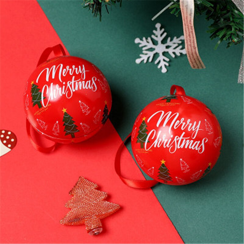 7 cm juletræ indretning kugle slik jar opbevaring xmas træ hængende bolde ornament indretning jul slik dåser kugle børn: B