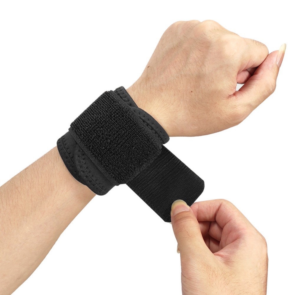Schwarzes, hochelastisches handgelenkband, handgelenkbandage, fitnessbandage, sportbandage, stützbandage, schutzausrüstung