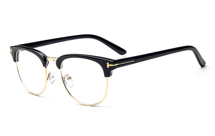 Monture de lunettes en métal demi-cerclée pour hommes, lunettes optiques cool, monture de lunettes de vue pour hommes: 3
