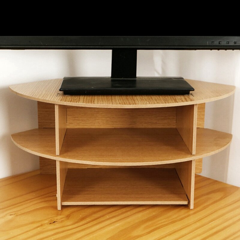 Computer Stand Two-Tier Storage Space Office Desk Corner Storage Thicken MDF Monitor Height Increase Stand Wall