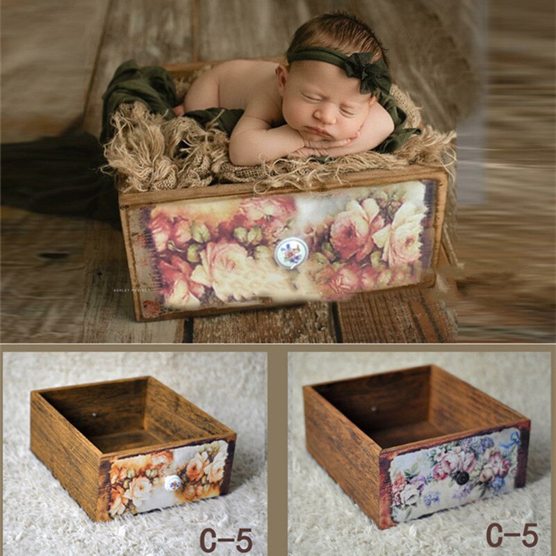 Accessoire de photographie pour -né, accessoire de photographie pour bébé, Studio pour bébé, cadre à tiroir, impression des deux côtés, séance Photo pour -né: C-5