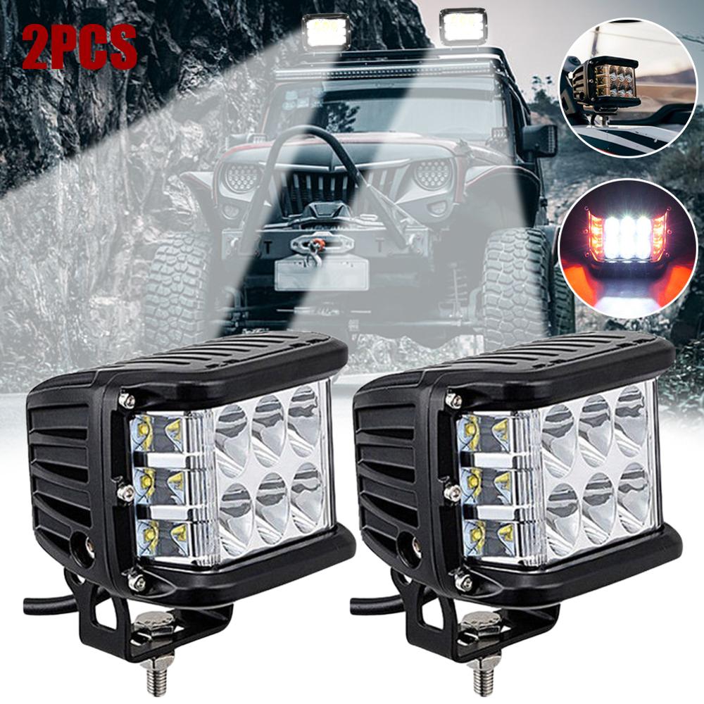 4 "tommers 12 ledet 90w arbeidslys 12v 24v 4 x 4 bil ledet søkelyset lys sideskytespoler kombinert bil lastebil ledet bar offroad tilbehør: 2 stk