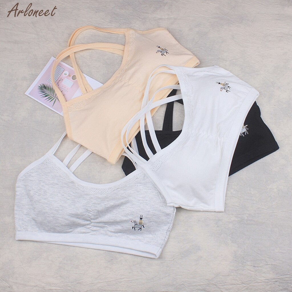 Kids Girls Underwear Foam Bra Vest Children Underclothes Sport Undies Clothes Girls Outfits Cotton Tank 1PC