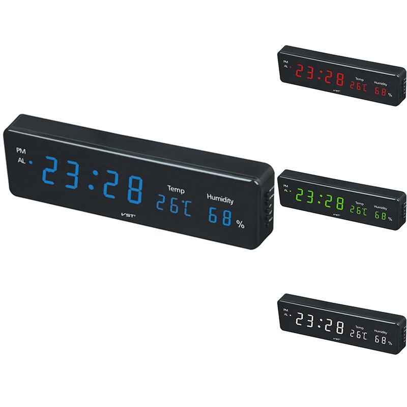 Digitale Led Wekker Groot Scherm Slaapkamer Elektronische Met Thermometer Hygrometer Desk Horloge Tafel Klok