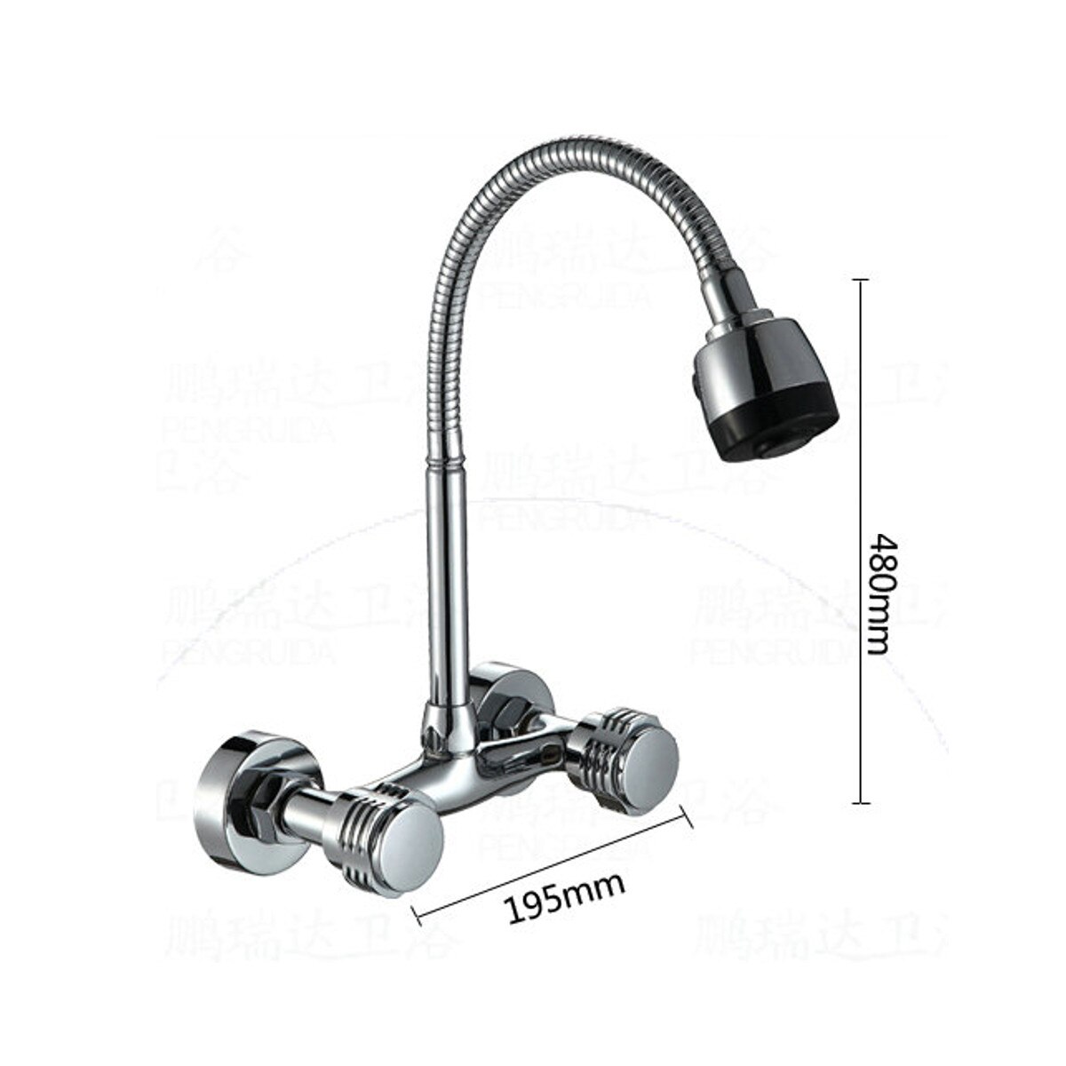 Wall Mounted Flexible Faucet Double Handle Single Hole Bathroom Sink Washbasin Water Mixe Tap Cold Water Kitchen Faucet