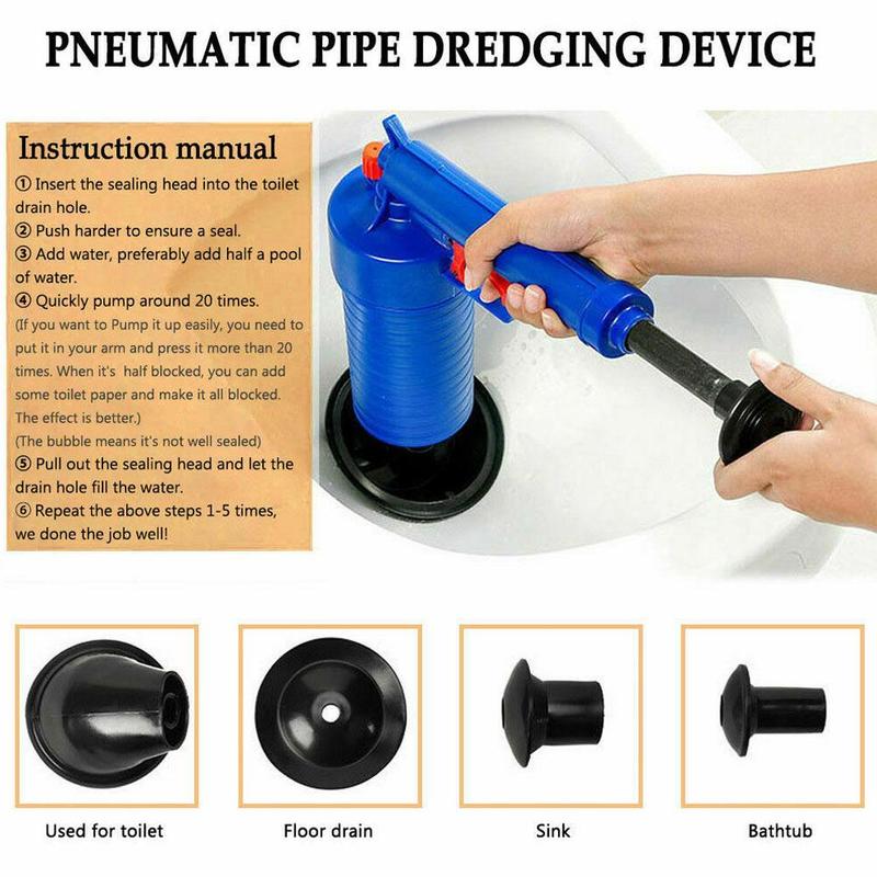 Environmental Toilet Plungers High Pressure Air Drain Bathroom Clog Pipe Kit Blaster Sink Plunger Pump Cleaner Kitchen Remo Y0Y9