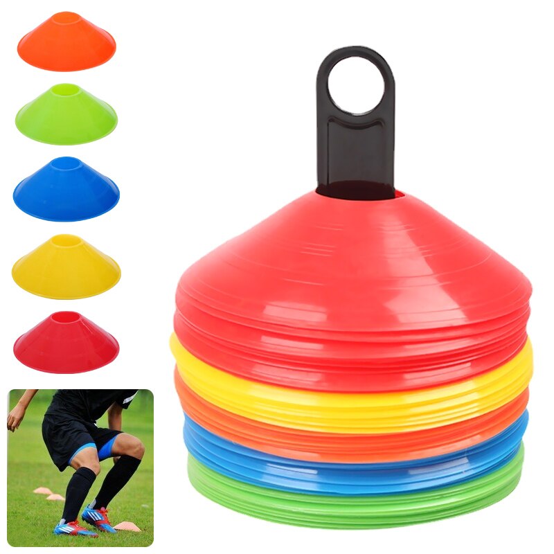 Cônes d&#39;entraînement d&#39;agilité de football avec sac de transport support en plastique pour enfants marqueurs de cône de terrain de sport cône de jeu 10 pièces