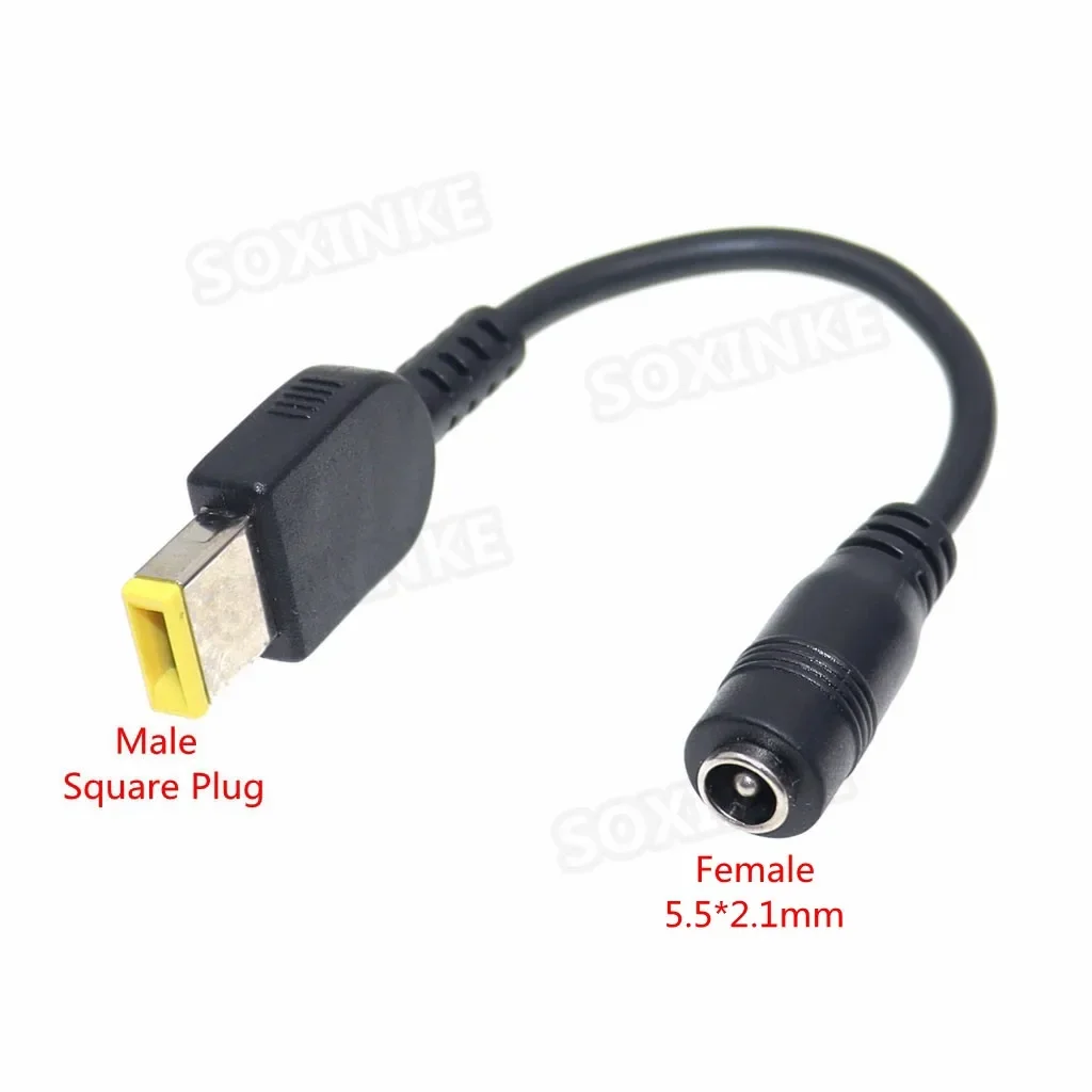 Cable adaptador para ordenador portátil, enchufe cuadrado a 4,5x3,0mm, 5,5x2,1mm, 7,4x5,0, 7,9x5,5mm, Cable convertidor de cargador de energía CC hembra para Lenovo hp: Blanco