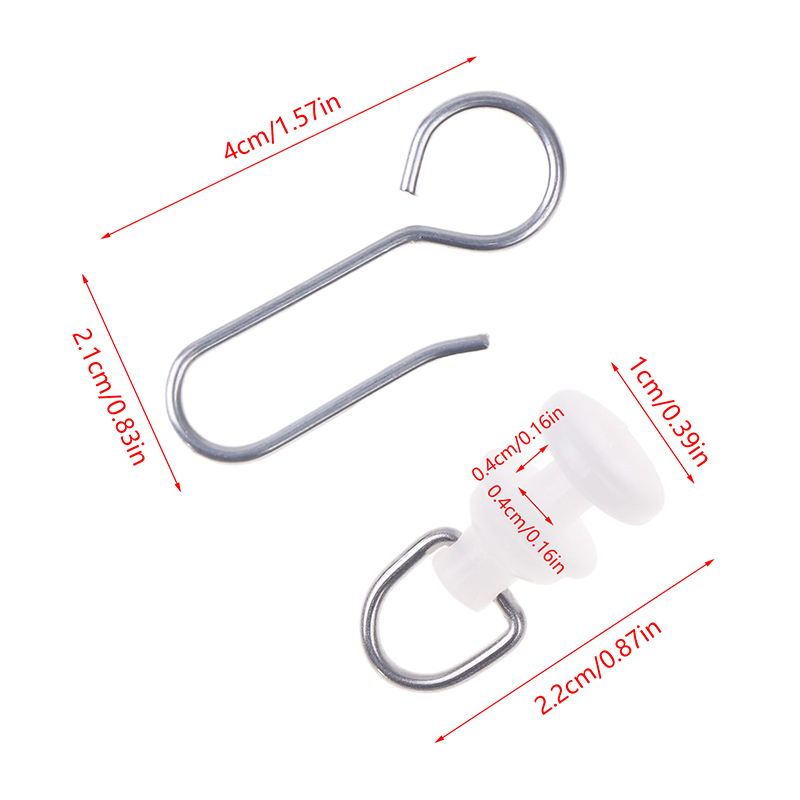 40 Stuks Gordijn Track Katrol Haken S Vormige Stille Gordijn Haken En Plastic Zweefvliegtuigen Track Rollers Voor Kamer Badkamer Gordijnen: Default Title