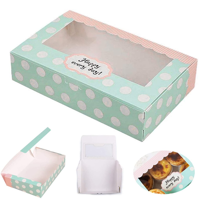 6 Stuks Van Papier Taart Dozen Voor Cupcakes Koekjes Gebak Dozen Bakkerij Container Set