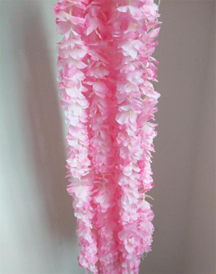 10 stk 39 tommer kunstig silke blomst blåregn 20 farver vin rattan til hjemmet bryllup centerpieces dekorationer buket: 3