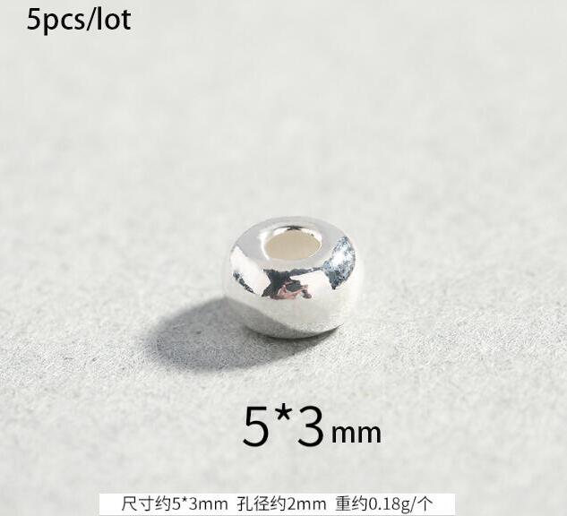 1 Pack 925 Sterling Silber Oval Charme Perlen 3x2mm 5x3mm Metall Silber 925 Abstandshalter perlen Erkenntnisse DIY Ohrringe Schmuck Machen