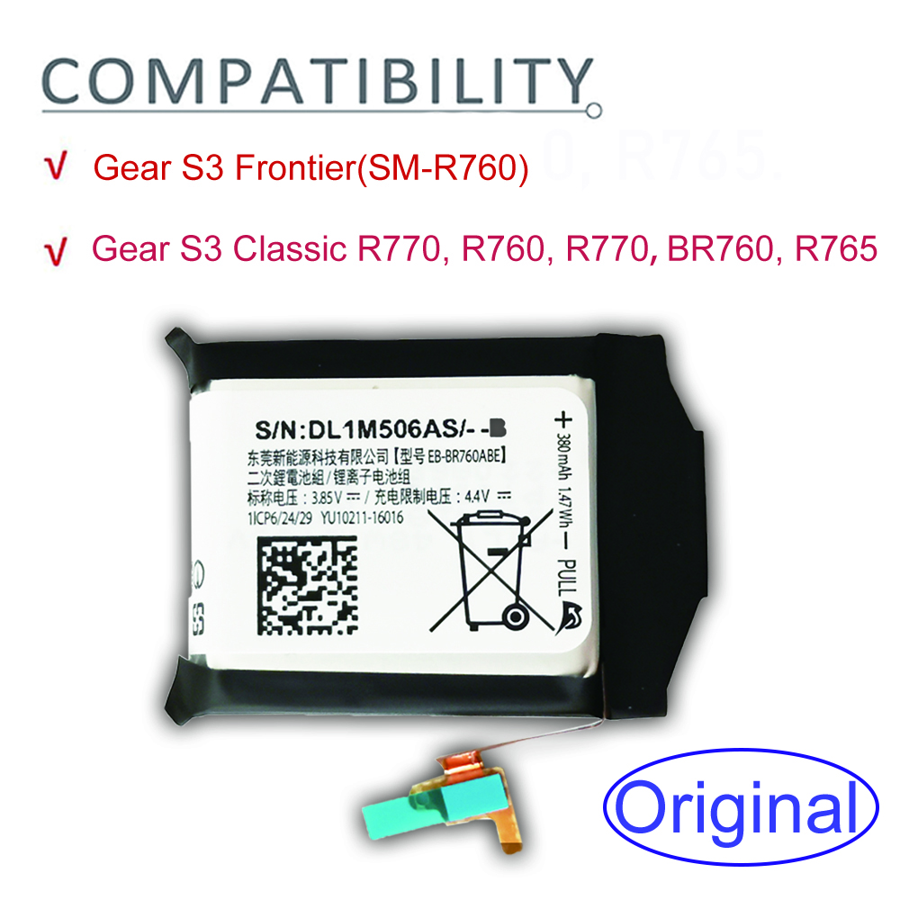 Samsung Gear S3 Batterij, Frontier (SM-R760) En Gear S3 Klassieke, R760, R770, BR760, r765 EB-BR760A, EB-BR760ABE, GH43-04699A
