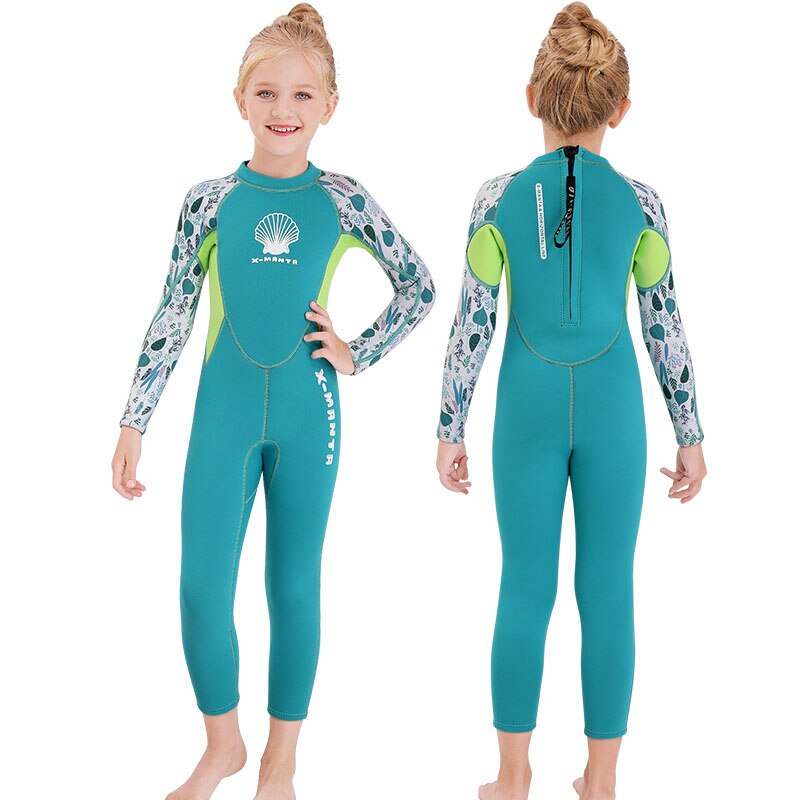 Kids 2.5mm Neoprene Wetsuit Set - Long Sleeve Top & Leggings For Boys & Girls, Cold Water Swimming, Surfing, Diving