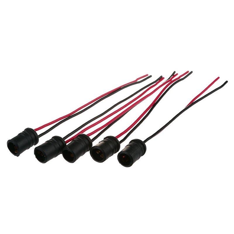 5Pcs T10 W5W Soft Rubber Light Bulb Socket Lamp Holder Connector Car Auto