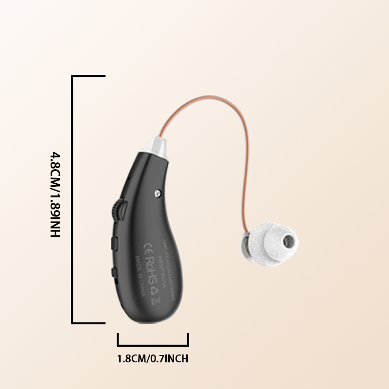 Enlarged hearing health earphones enhance ear sound protection for the elderly with hearing loss and tinnitus For Hearing Aid: black