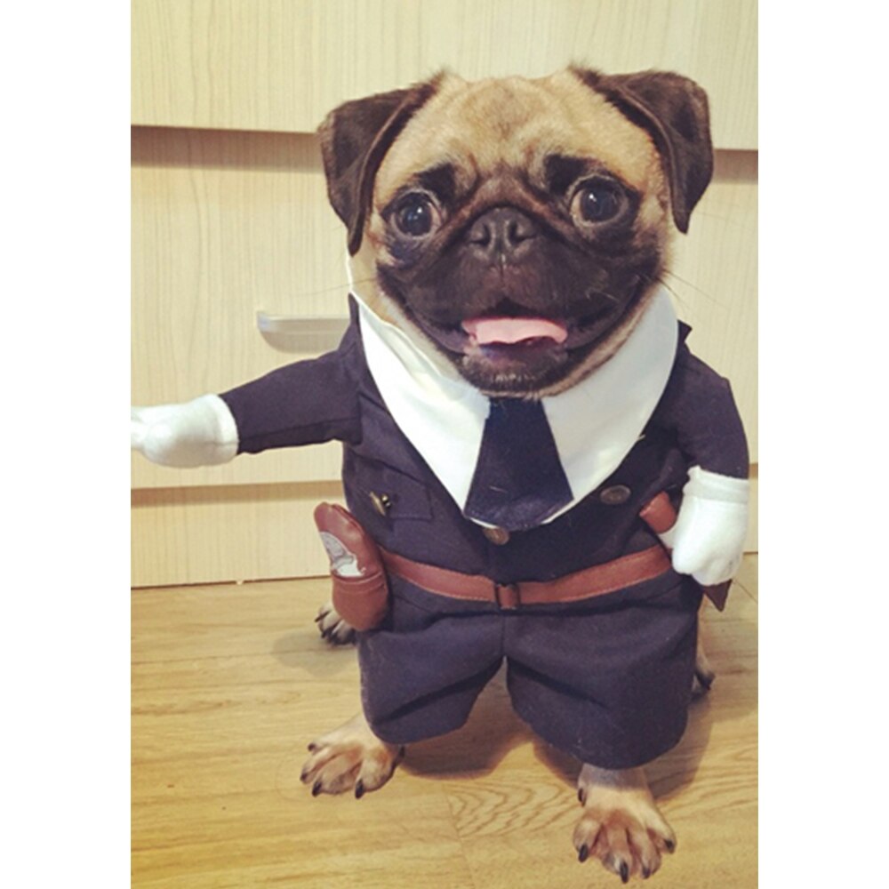 Funny Dog Costumes Cool Policeman Pet Dog Clothes Suit Puppy Clothing Coat Clothes For Dogs Costume for a cat Halloween Outfit
