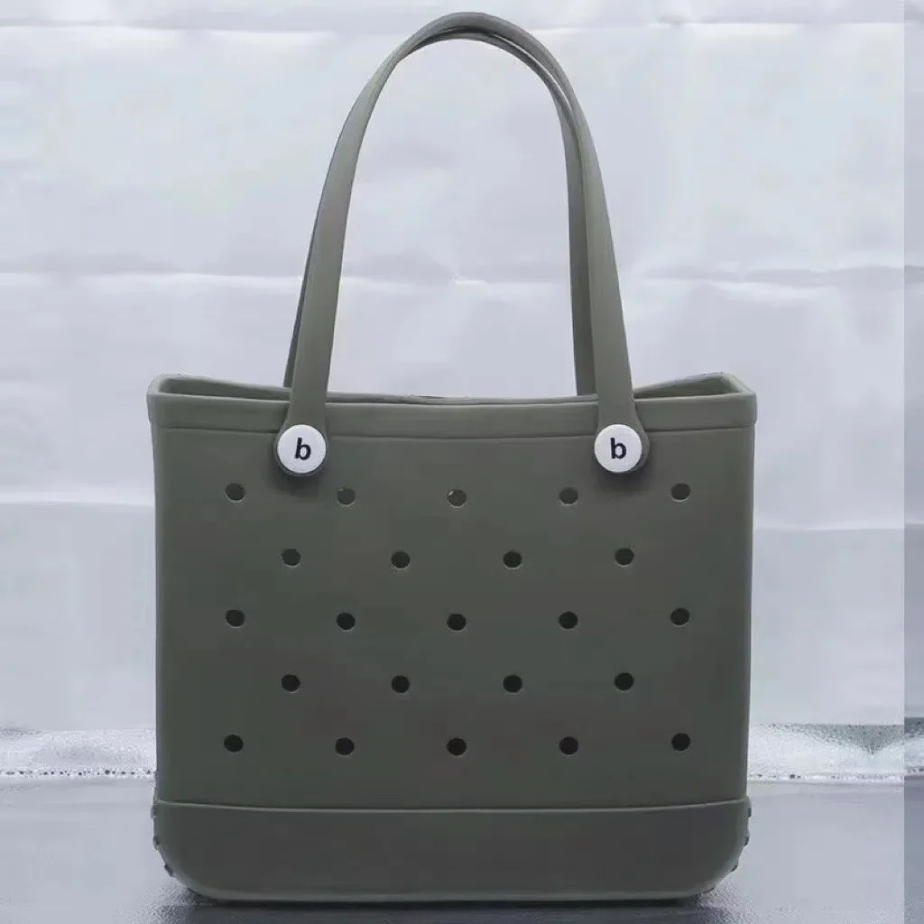 Mode Strand Bogg Bag Rubber Waterdichte Mand Grote Capaciteit Zomer Opslag Schouder Handtas Reizen Vrouwen Draagtas Boodschappentassen: MULTI