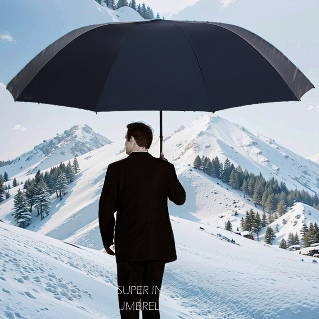 Paraguas plegable súper grande para hombre y mujer, paraguas a prueba de viento, paraguas plegable para negocios, sol y lluvia, paraguas de viaje para toda la familia