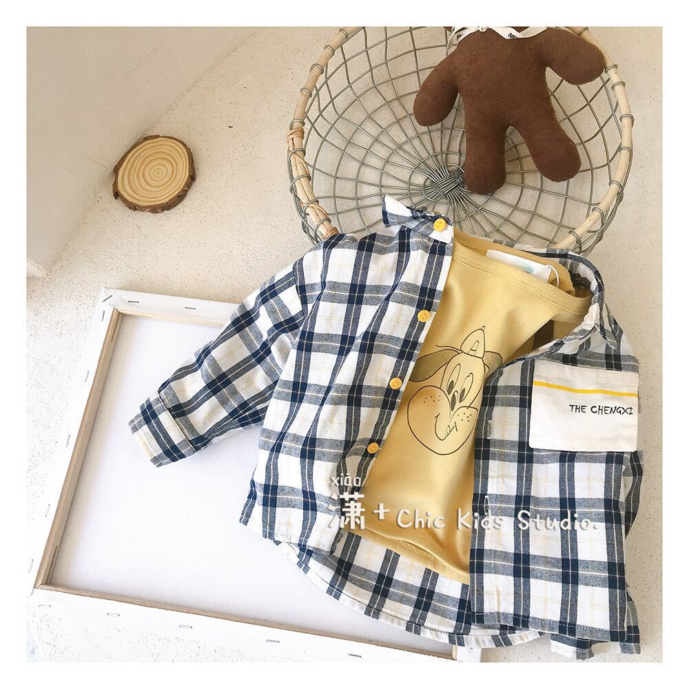 Lente Herfst Meisjes Jongens Casual Plaid Blouse Baby Kids Kinderen Lange Mouw