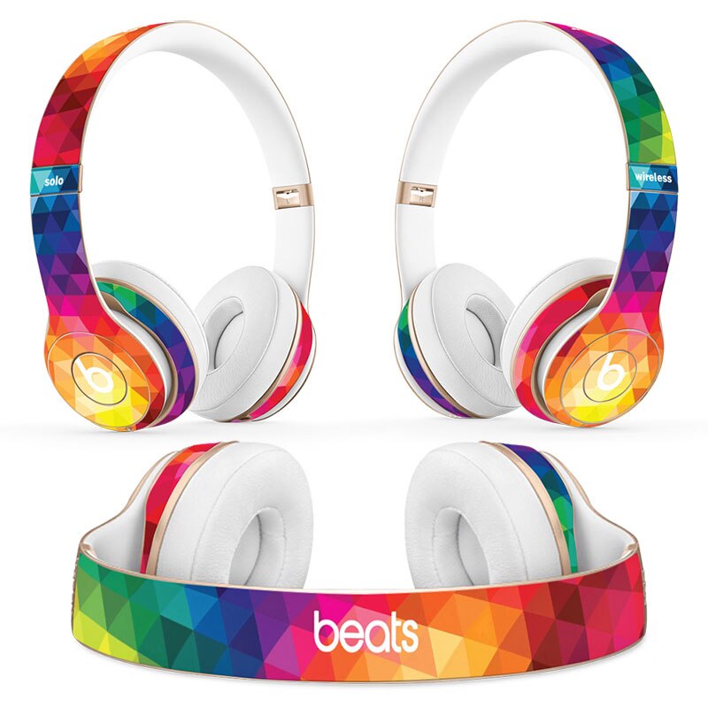 colorful Headphone Sticker for Beats Solo 2 solo 3 Wireless Headphone skin sticker for solo2 solo3 vinyl sticker: TN-Solo2-0990