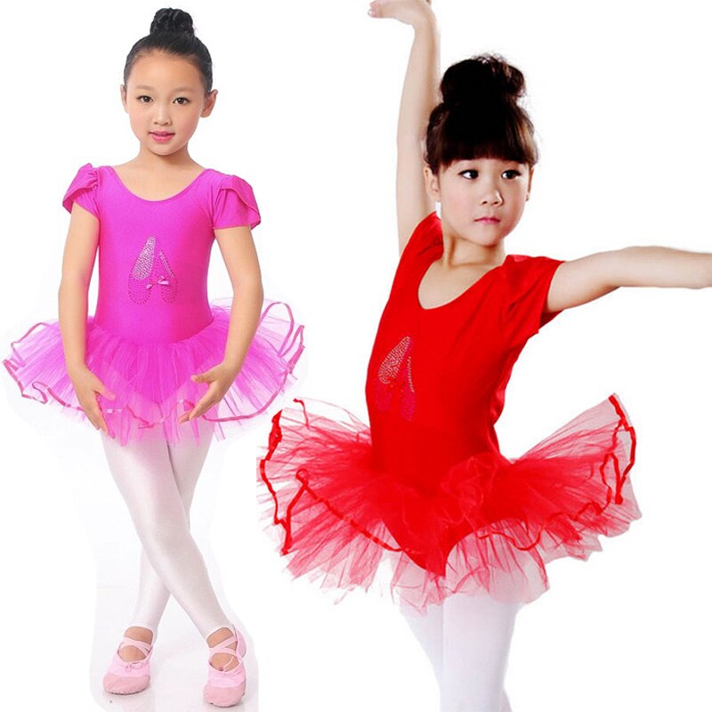 Meisje Dans Korte Mouwen Kinderen Ballet Jurk Parel Bloem Dans Turnpakje Meisje Ballerina Kostuum Ballet Tutu Kids Meisjes Kleding