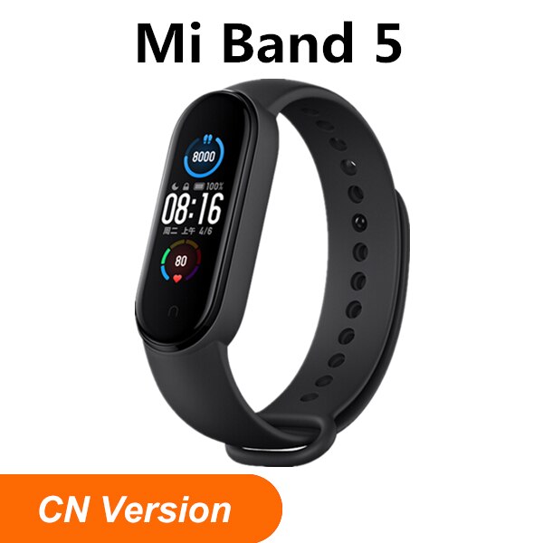 Xiaomi Mi Band 5 Smart Bracelet 1.1Inch AMOLED Screen Fitness Tracker Heart Rate Monitor Smart band 4 Color miband 5: CN Version NO NFC