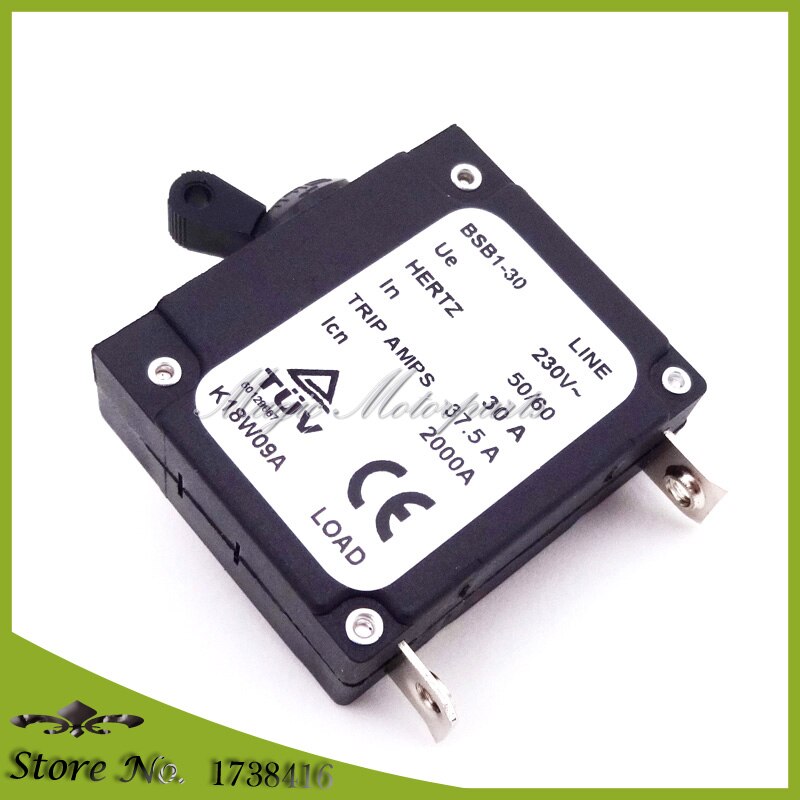 BSB1-30 In 230V 30 AMP Generator Circuit Breaker 37.5A Trip Amps 230V 2000A 50-60 Hertz 30A