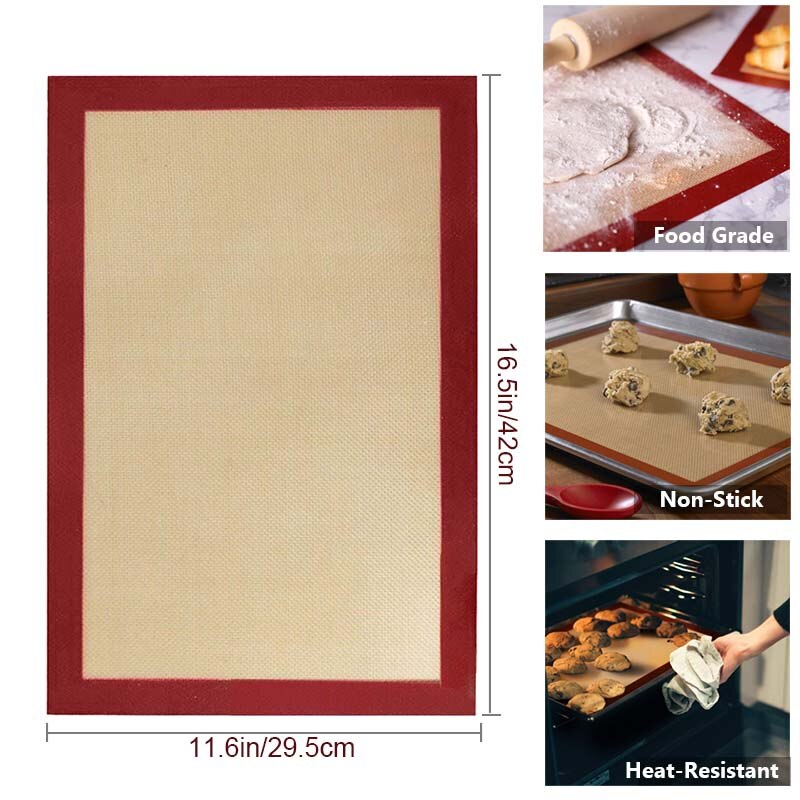 TEENRA 42*29.5cm Macaron Baking Mat Silicone Baking Sheet Non-stick Silicone Baking Pad Rolling Dough Mat Bake Tools