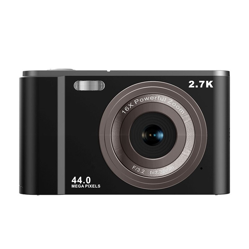 RISE-fotocamera digitale 2.7K HD 44MP telecamera di registrazione con Zoom digitale 16X, fotocamera tascabile compatta con luce di riempimento per bambini adolescenti